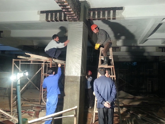 江門(mén)中醫(yī)院柱加大截面加固工程項(xiàng)目