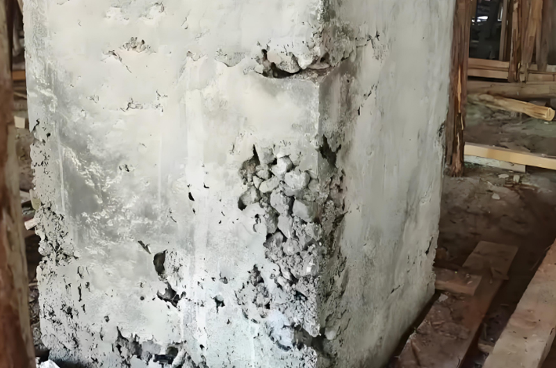 柱子露筋銹蝕